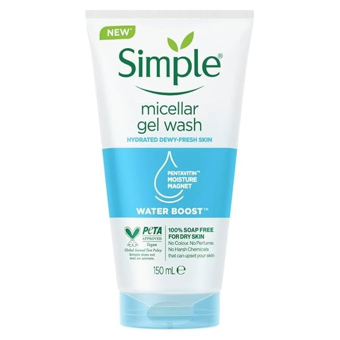 Simple Water Boost Micellar Gel Facial Wash, 5 Oz (150 ML) (1 Count)