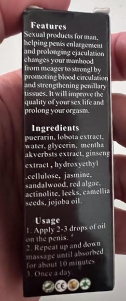 Tonisabery Enlarge Oil, Enlargement Oil for Men, 10ml Massage Essential Oil for Male by Tonisaberey (2)