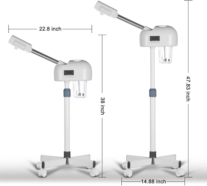 Professional Face Steamer, Hot Mist Spray, Facial Steamer with LCD Touch Screen for SPA & Home, Noise Free, White