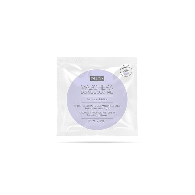 Pupa Milano Face Mask To Fight Puffy Eyes And Dark Circle - Brightens And Refreshes Fatigued Eyes - Combats Puffiness And Skin Discoloration - Effective Sheet Mask To Increase Radiance - 0.08 Oz