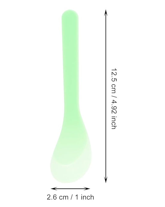 ONLYKXY 30pcs 5in Plastic Beauty Spoon Facial Cream Brush Makeup Scoop Mud Reusable Cosmetic Dig Scoop Spatula Mask Tip for Lotions Moisturizers Home Salon DIY Facemask Mixing Sampling (Light Green)