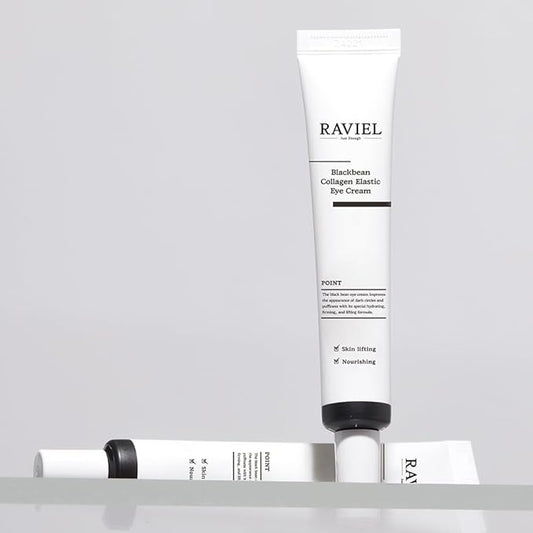 RAVIEL Black Bean Collagen Elastic Eye Cream Set | Brightening & Anti-Wrinkle | Smooth & Fast Absorbing, KFDA-Certified | Highly Rated in Korea (0.67 fl oz, Pack of 2)