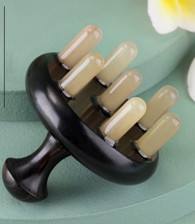 Scalp Massager Horn Comb Multifunctional Massager Reflexology Tools Gua Sha Comb Facial Body Head Lymphatic Drainage Massage Tools