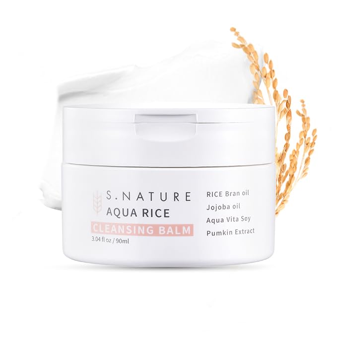 AQUA RICE CLEANSING BALMㅣ Korean Makeup Remover, Vegan, Facial Cleanser and Cleansing Balm, Rice water & Rice Bran Oil Based For All Skin Types (90ml / 3.04 fl oz)