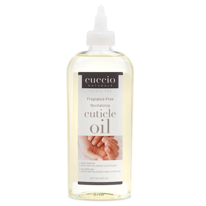 Cuccio Naturale Revitalizing Cuticle Oil 8 oz (Fragrance Free) – Unscented Hydrating Oil for Dry Cracked Cuticles and Nails, Vitamin E Enriched Cuticle Conditioner for Sensitive Skin