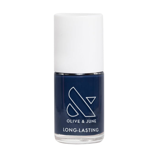 Olive & June Long Lasting Nail Polish | Plump Gel-Like Finish No Lamp Needed | Lasts up to 10 days | Salon-Quality Color at Home | 15-Free Vegan Cruelty-Free, Chip-Resistant Shine | Ack, a shark Navy