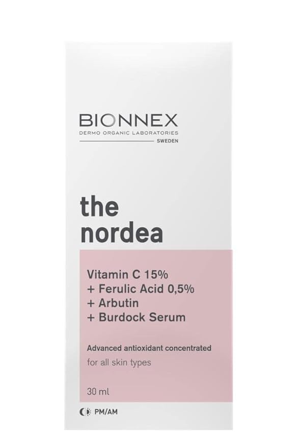 The Nordea 15% Vitamin C Face Serum 30ml - Skin Brightening Formula for Dark Spots, Fine Lines, Wrinkles, and Even Skin Tone - Enhanced Skin Nourishing Solution - Fast-Absorbing Serum for Radiant Skin