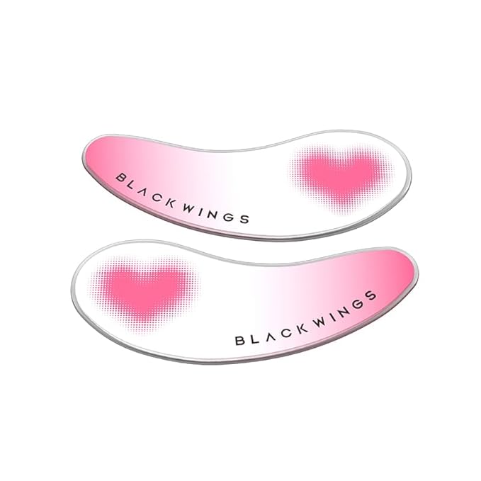 Black Wings 6 Pairs Silicone Eye Patches with Self-Adhesive Design - Cute Bear & Rabbit Inspired Eye Care Patches (love 6 pairs)