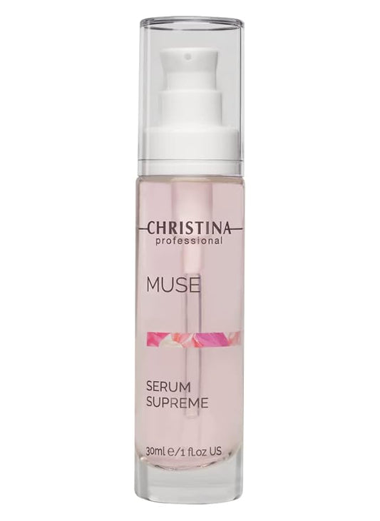 Christina Muse Supreme Serum for Face with Hyaluronic Acid | Quick Absorption Face Serum for Hydration and Antioxidant Effect | Reduces Aging Signs | Delicate Rose Scent | For All Skin Types 30ml