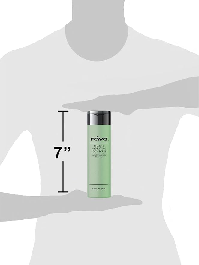RAYA Enzyme Hydrating Body Scrub 8 oz Cucumber Scent (S-104) | Gentle and Exfoliating Body Scrub | Made with Seaweed, Jojoba Beads, and Fruit Enzymes