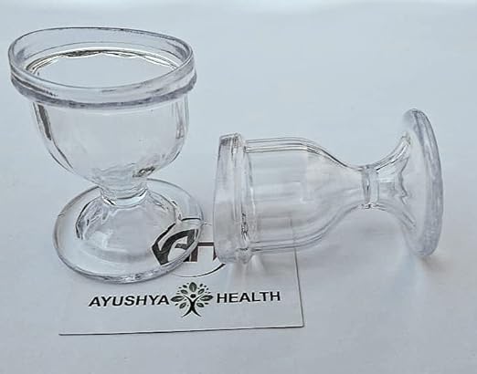 Transparent Eye Wash Cup with Storage Container- Eye Cups for Eye wash Shaped Rim for Eye Rinse n Cleansing Eye wash Cups Remove Dust, Makeup & Irritants- Eye wash kit Set of 2 Eye Cup