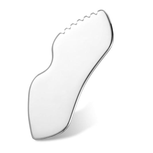 Tyqour 1pcs Stainless Steel Gua Sha Tool, Gua Sha Massage Tool, Gua Sha Body Tool, Face Scraper Tool, Face Gua Sha for Tighten Skin, Metal Gua Sha Tool for Blood Circulation & Lymphatic Drainage
