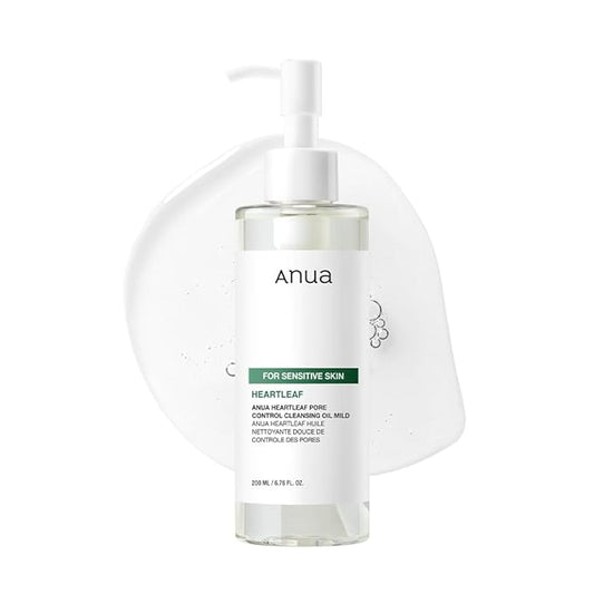 ANUA Heartleaf Pore Cleansing Oil MILD, Sensitive Skin Face Wash, Oil Cleanser for Face, Makeup Blackhead Remover, Korean Skin Care, Non-Comedogenic, Fragrance Free 6.76 fl oz(200ml)