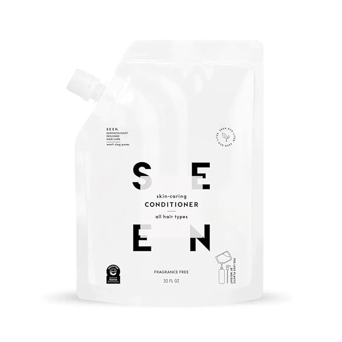 SEEN Conditioner Eco-Refill, Fragrance Free - Non-Comedogenic & Sulfate-Free Hair Conditioner- Dermatologist-Developed - Safe for Sensitive & Acne Prone Skin