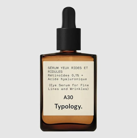 Typology А30 - Eye Serum for Fine Lines and Wrinkles with 0.1% Retinoids + Hyaluronic Acid, 0.5 Fl. Oz