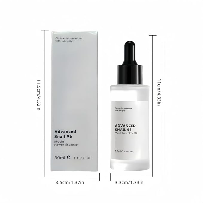 96 Snail Slime Facial Repair Serum, Facial Moisturizing Essence, Snail Secrete Filtrate for Darkening Skin and Fine Lines, Reducing Acne,Anti-aging Facial Serum 30ML