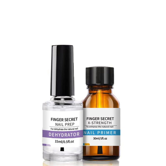 Professional Nail Prep Dehydrator and X-Strength Set for Nails, Non-acid and No Burn Fast Air Dry, For Natural Nail & UV Gels Acrylic Powder Application.