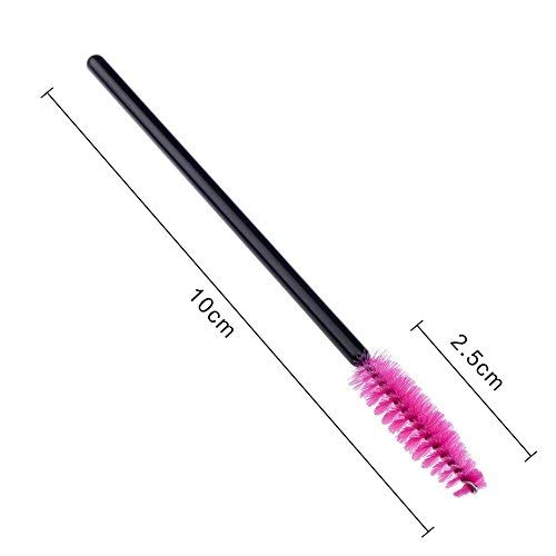 G2PLUS 300PCS Eyelash Brush, Disposable Mascara Wands Applicator Makeup Tools, Eyebrow Spoolies Brush for Eyelash Extensions and Brow (Red)