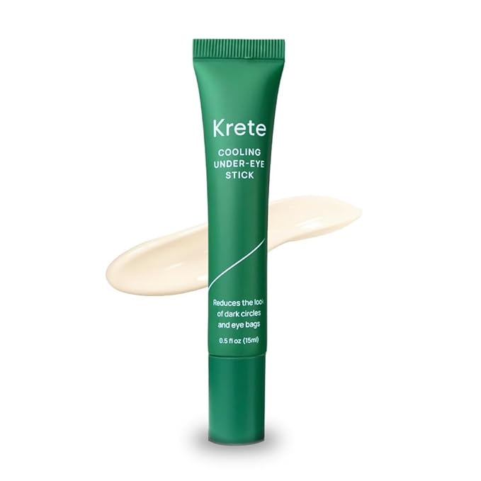 KRETE Cooling Under-Eye Stick with Liposomal Caffeine and Tripeptide-5 - Helps with Dark Circles and Puffiness, Vegan & Cruelty-Free, 15ml