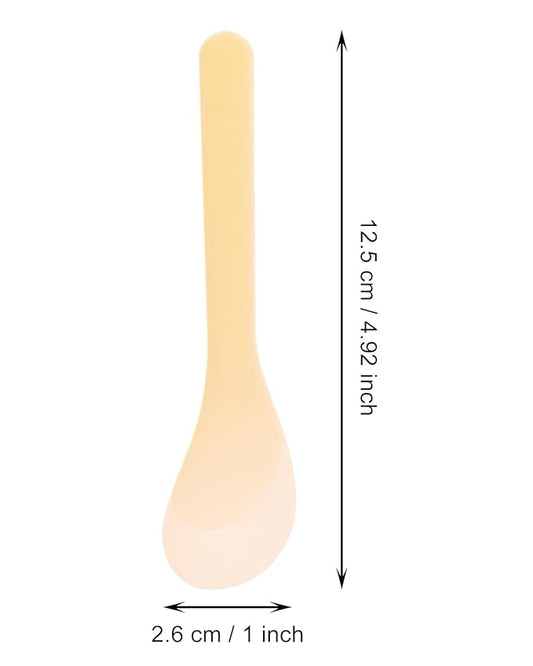 ONLYKXY 5pcs 5inch Plastic Beauty Spoon Facial Cream Brush Makeup Scoop Mud Reusable Cosmetic Dig Scoop Spatula Mask Tip for Lotions Moisturizers Home Salon DIY Facemask Mixing Sampling (Light Orange)