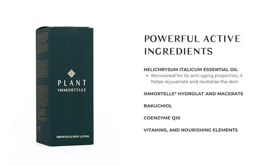 Natural & Organic Body Lotion for women - Smoothes, Hydrates & Revitalizes Tired Skin - Retinol Body lotion for dry skin – Great for sensitive skin- with Helichrysum Italicum, Bukuchiol, Coenzyme Q10