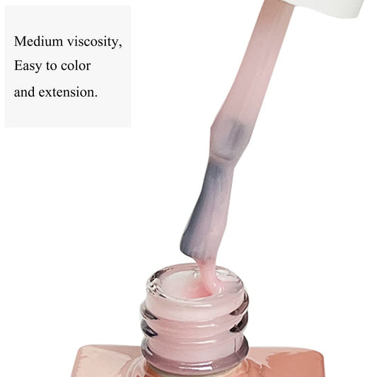 FZANEST Milky Pink Gel Nail Polish, Builder Rubber Base Gel for Nails Strengthener Extension Building Aprex Natural Nails Brush On Builder In a Bottle UV LED