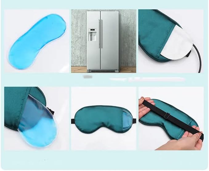 Heated Eye Mask, USB Eye Mask for Dry Eyes with Temperature & Timer Control, Warm Eye Compress Heating Pad for Sleep, Dry Eyes, Dark Circles, Puffy Eyes (Blackish Green)