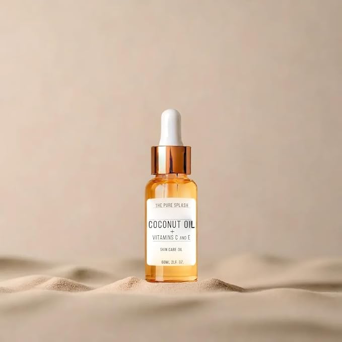 Coconut Oil with Vitamins C and E – Deep Hydration & Skin Nourishment | Lightweight, Non-Greasy Formula for Face, Body & Hair | 60ml