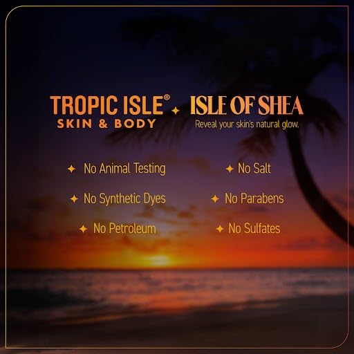 ISLE OF SHEA Radiant Skin Nourishing Body Oil-Gel Shea Butter and Jamaican Black Castor Oil, Ideal for Dry Skin, Cruelty Free, 8oz