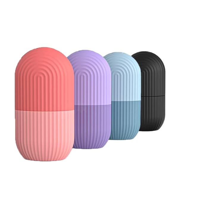 Ice Face Roller, Ice Roller for Face and Eye,Puffiness Relief,Face Roller Skin Care,Naturally Tone and Tighten,Silicone Facial Massage Ice Mold,Reusable Face Massage,Ice Mold for Face Beauty (Black)