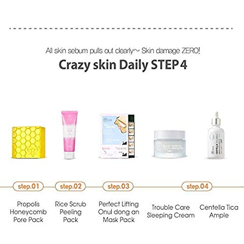 CRAZY SKIN Skin Repair Trouble Care Overnight Sleeping Face Mask 1.76oz | Overnight Facial Cream | Moisturizer for Acne-Prone Skin | Pore Minimizer Cream Mask with Eggplant Extract, Salicylic acid