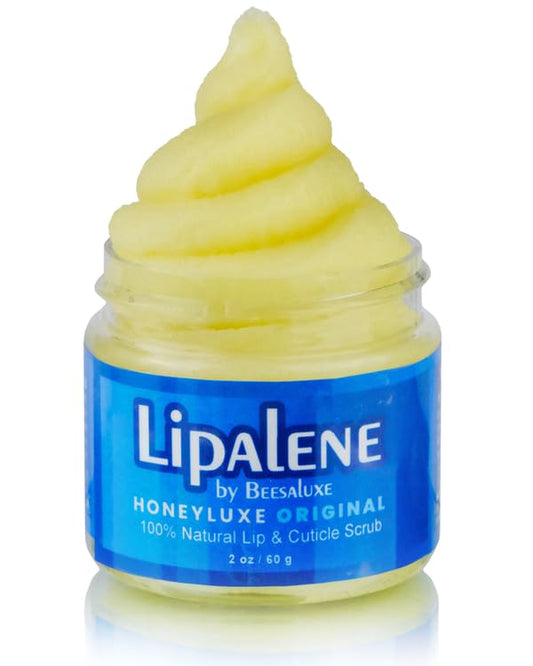 Lipalene HoneyLuxe - 100% Natural Lip & Cuticle Scrub - Hypoallergenic (Original) (2 oz, Original (Unscented))
