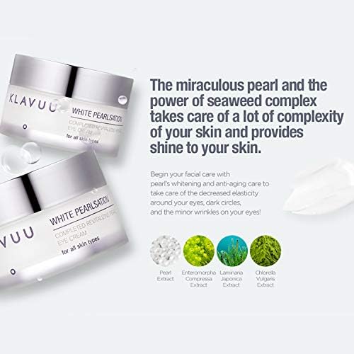 KLAVUU PEARLSATION Enriched Pearl Eye Cream – Face Moisturizer, Niacinamide, Enhances Skin Elasticity, Dark Circles Under Eye Treatment with Anti-Aging Hydration, Korean Skin Care (0.68oz/20ml)