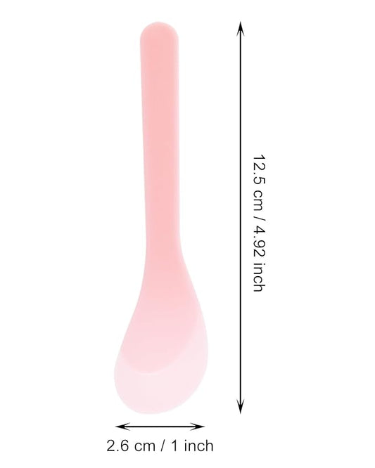 ONLYKXY 5pcs 5inch Plastic Beauty Spoon Facial Cream Brush Makeup Scoop Mud Reusable Cosmetic Dig Scoop Spatula Mask Tip for Lotions Moisturizers Home Salon DIY Facemask Mixing Sampling (Pink)