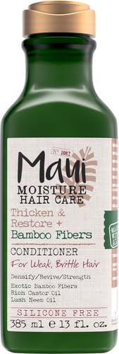Maui Moisture Thicken & Restore + Bamboo Fibers Strengthening Conditioner to Soften Transitioning or Natural Hair & Renew Brittle Hair, Vegan, Silicone & Paraben-Free, 13 fl oz (Pack of 2)