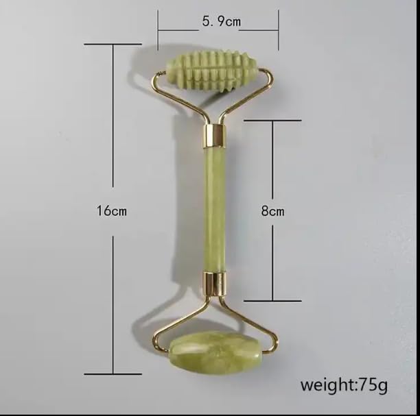 Jade Roller and Gua Sha set of 3 peices for facical and body massage