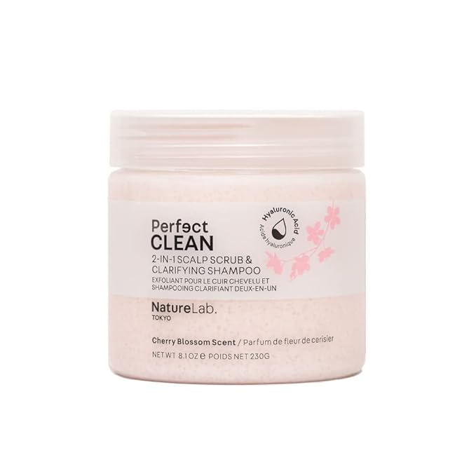 NATURELAB. TOKYO Perfect Clean Scalp Scrub LIMITED EDITION Sakura Scent:2-in-1 Hair Treatment to Clarify and Remove Product Buildup for Immense Shine I Cherry Blossom Scent | 8.1 OZ