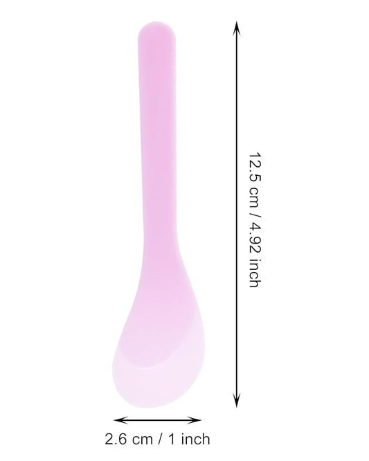 ONLYKXY 5pcs 5inch Plastic Beauty Spoon Facial Cream Brush Makeup Scoop Mud Reusable Cosmetic Dig Scoop Spatula Mask Tip for Lotions Moisturizers Home Salon DIY Facemask Mixing Sampling (Purple)