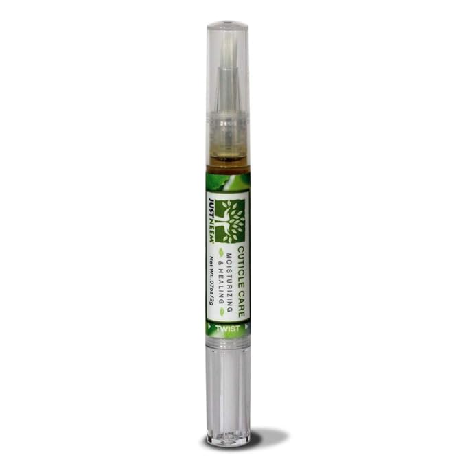 Neem Cuticle Care Pen - Sunflower & Coconut Oil, Vitamin E - Strengthens Nails, Hydrates Cuticles - Double End Tool - 0.07oz