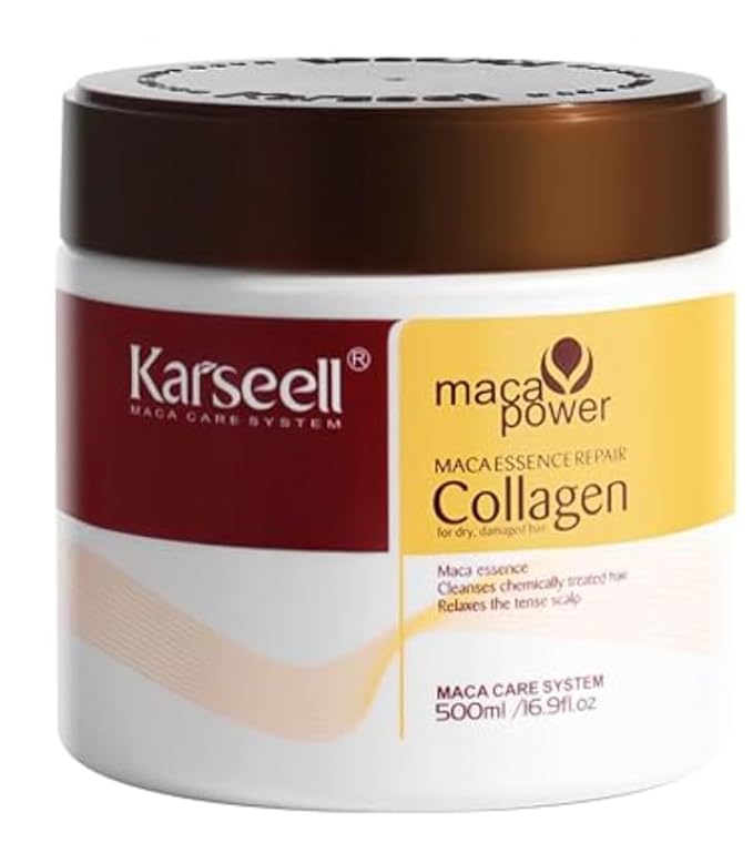 Collagen Hair Treatment Deep Repair Conditioning Argan Oil Collagen Hair Mask Essence for Dry Damaged Hair All Hair Types 16.90 oz 500ml