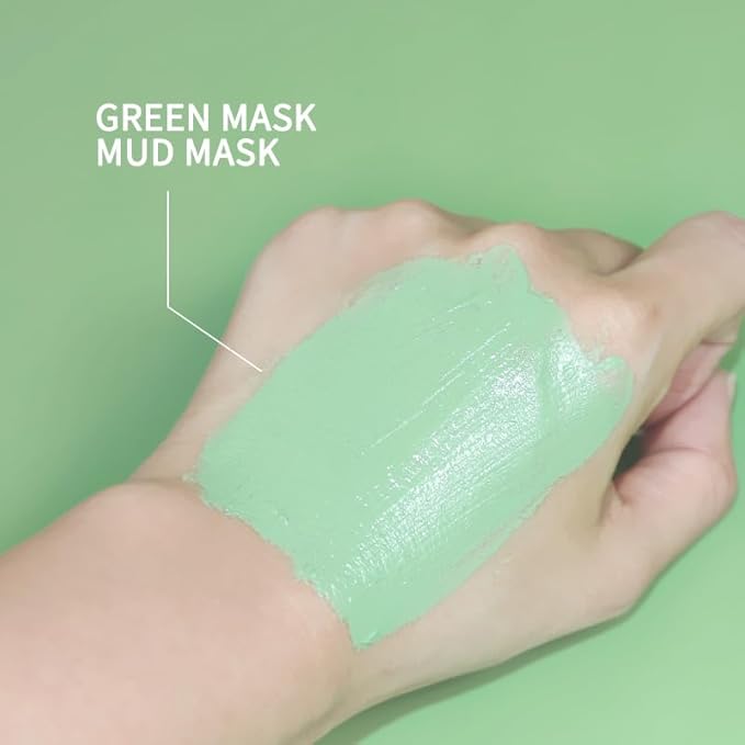 Organic Green Tea Clay Mud Mask - Soothing & Deep Cleansing Skincare, Hydrates & Brightens, Travel Size 2.8 oz