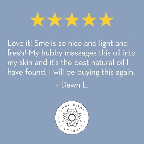 Pure Body Naturals Anti Cellulite Massage Oil, 8 fl oz | 100% Natural Cellulite Remover Oil for Thighs and Butt Firming | Chemical Free Body Oil for Skin Tightening and to Reduce Stretch Marks