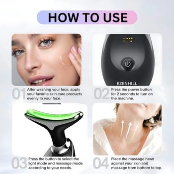 LED Face and Neck Massager – 7 Color Beauty Device for Skin Care and Relaxation