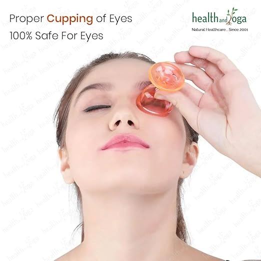 HealthAndYoga™ ChillEyes Colored Eye Wash Cups for Effective Eye Cleansing - with Storage Container - Eye Shaped Rim, Snug Fit (2 Pcs.)(Orange)