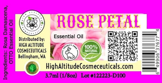 3.7ml (1/8oz) Rose Petal (Rose Otto, Rosa Damascena) Essential Oil - 100% Pure, Undiluted, Uncut - Solidifies When Cold