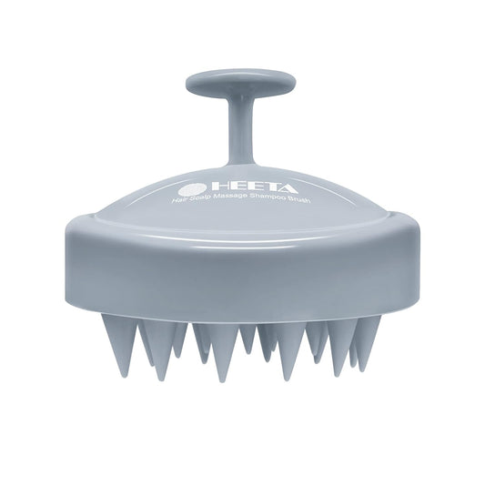 HEETA Scalp Massager Hair Growth, Soft Silicone Scalp Scrubber Shampoo Brush for Exfoliation, Dandruff Removal Head Massage Stress Relax, Wet & Dry Use for Thick Thin Curly Hair Care, Sky Gray