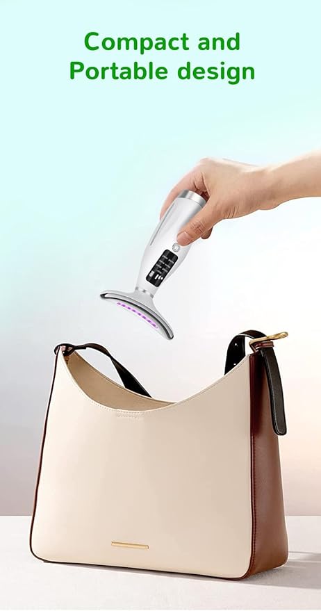 7-in-1 Neck and Face Grooming Device with Red Light Therapy, 3 Vibration Modes and Ergonomic Design to Firm Skin and Eliminate Wrinkles