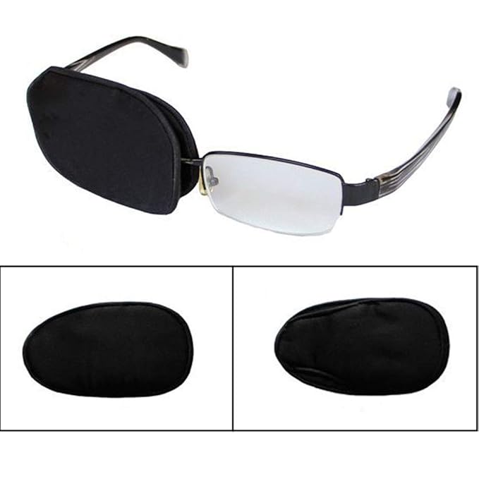 Silk Eye Patch Glasses One-Eyed Mask for Adult & Kids, Treat Lazy Eye, Amblyopia And Strabismus (Small)