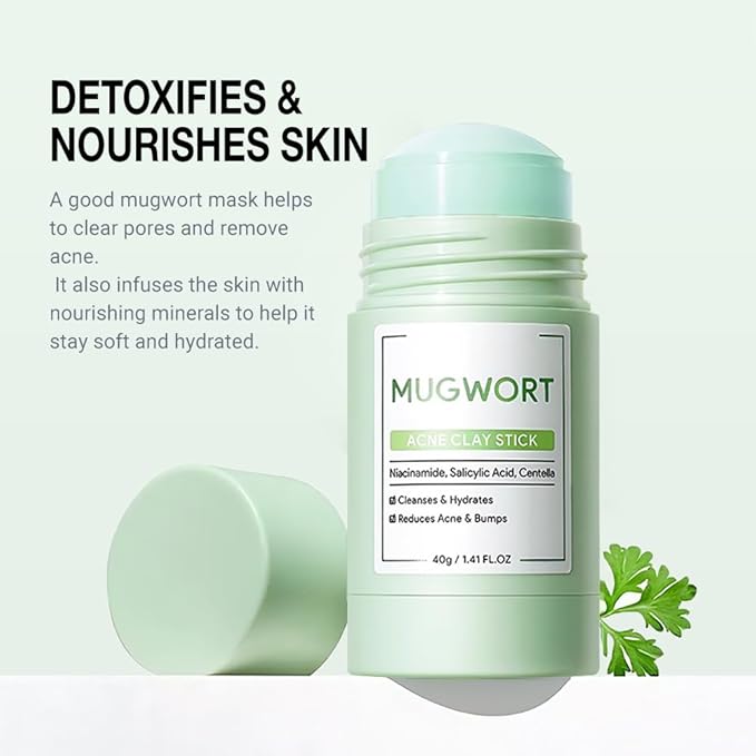 Clay Mask For Face, Vitamin C Face Masks with Turmeric and Kaolin Clay, Deep Cleansing Pores, Skincare Facial Mask for Refining Pores and Controlling Oil, (Mugwort)