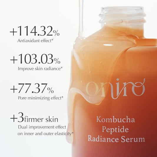 Oniro Kombucha Peptide Radiance Serum | Glycine Soja (Soybean) Peptide, Collagen Extract, Panthenol | Serum for a firm glow that won't crumble | Korean Skin Care | 1.01 Fl Oz
